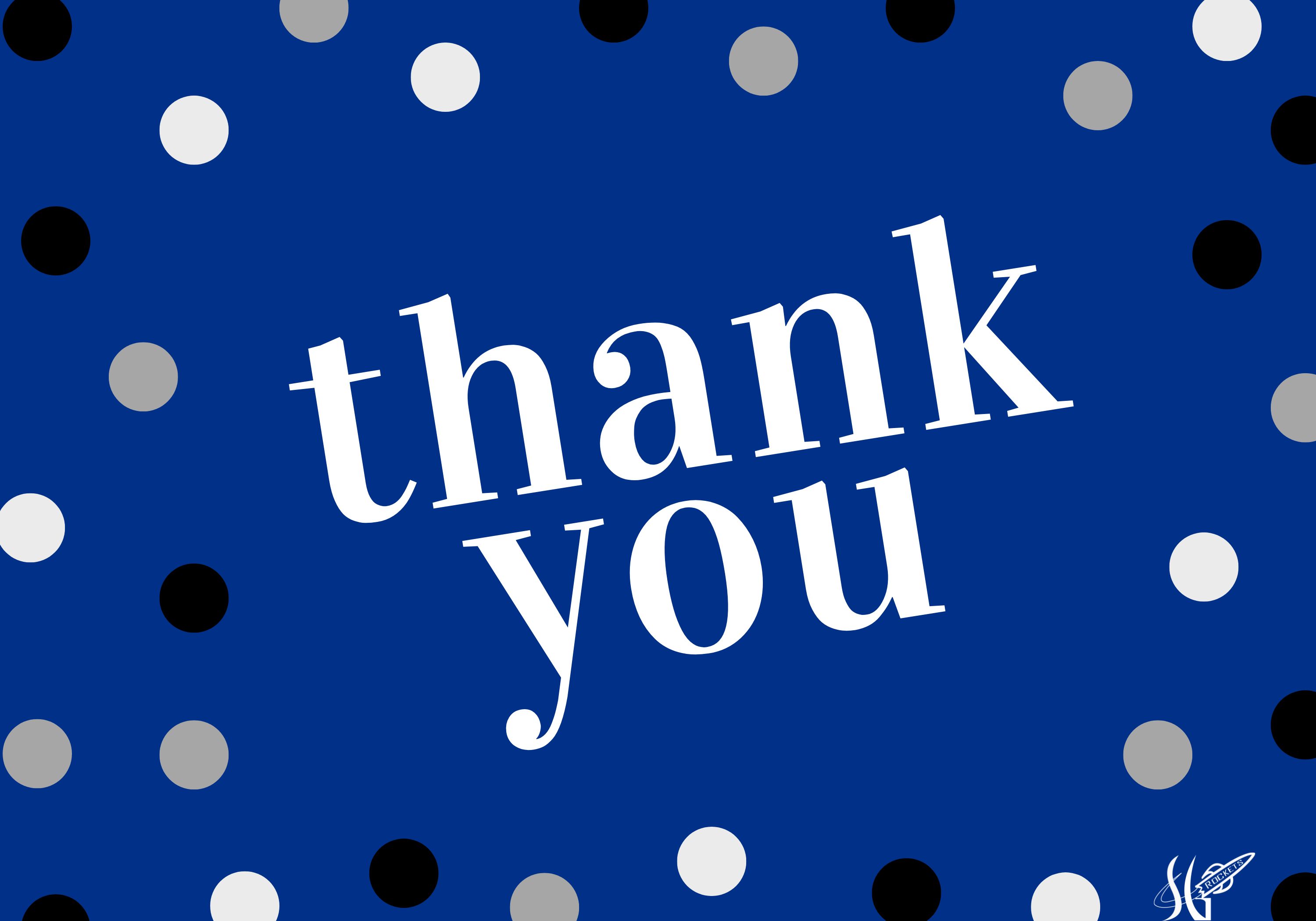 Polka dot thank you card